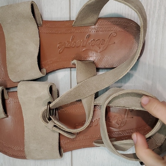 Free People Womens Torrence Suede Lace Up Taupe Sandals shoes sz 39/8.5-9 - Picture 6 of 14